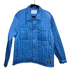 Hudson Water Repellent Quilted Shirt Jacket Blue XL EcoDown Lightweight NWT